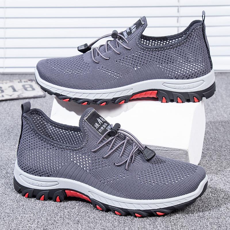 

Summer breathable fly-woven men s shoes non-slip and wear-resistant casual sports shoes walking running shoes 44