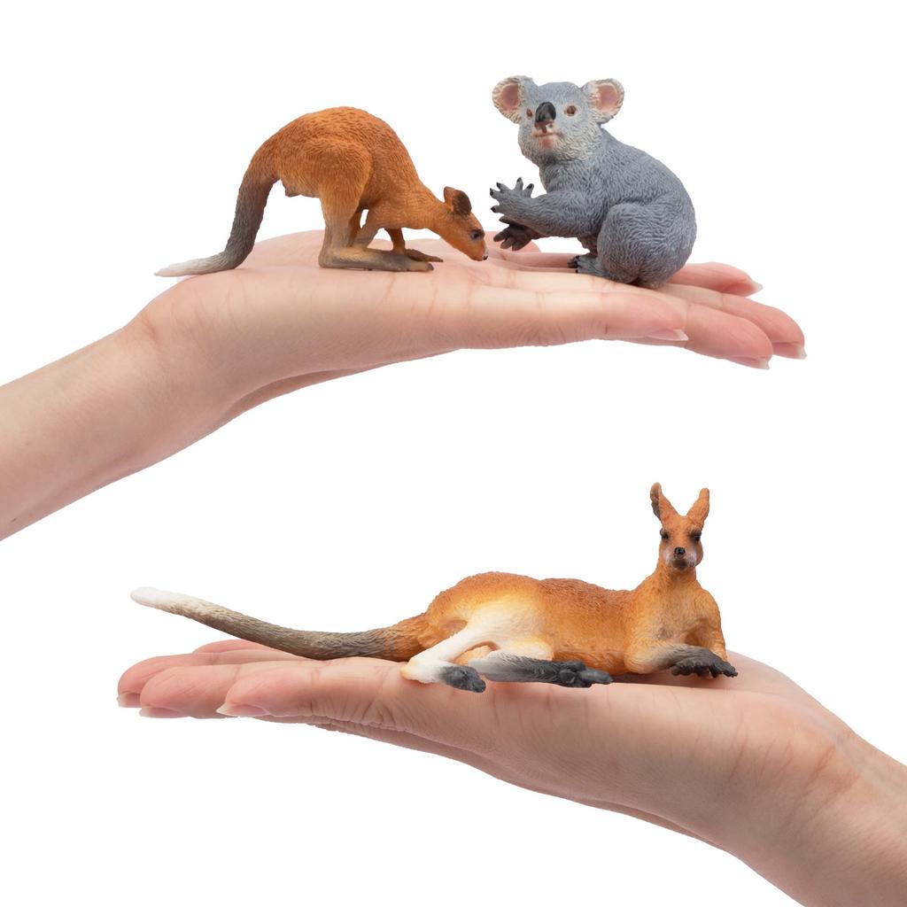 TOYMANY 7-Piece Animal Figure Set, Australian Animal Figures, Realistic Animal Toys, Kangaroo, Koala, Family, Popular Animals, Birthday Gift,
