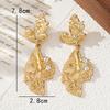Exaggerated pleated personalized geometric earrings, simple irregular inlaid zircon stud earrings.