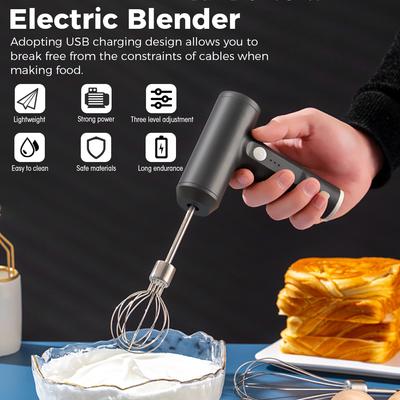1 Stück kabelloser elektrischer Schneebesen Sahneaufschläger Rührstab Kuchenbacken Handmixer automatisch tragbar 3 Geschwindigkeiten Eieraufschläger