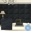 PVC Wave Panels for Interior Wall Decor, Black/White Textured 3D Wall Tiles, 11.7" X 11.7" (20 Pack)