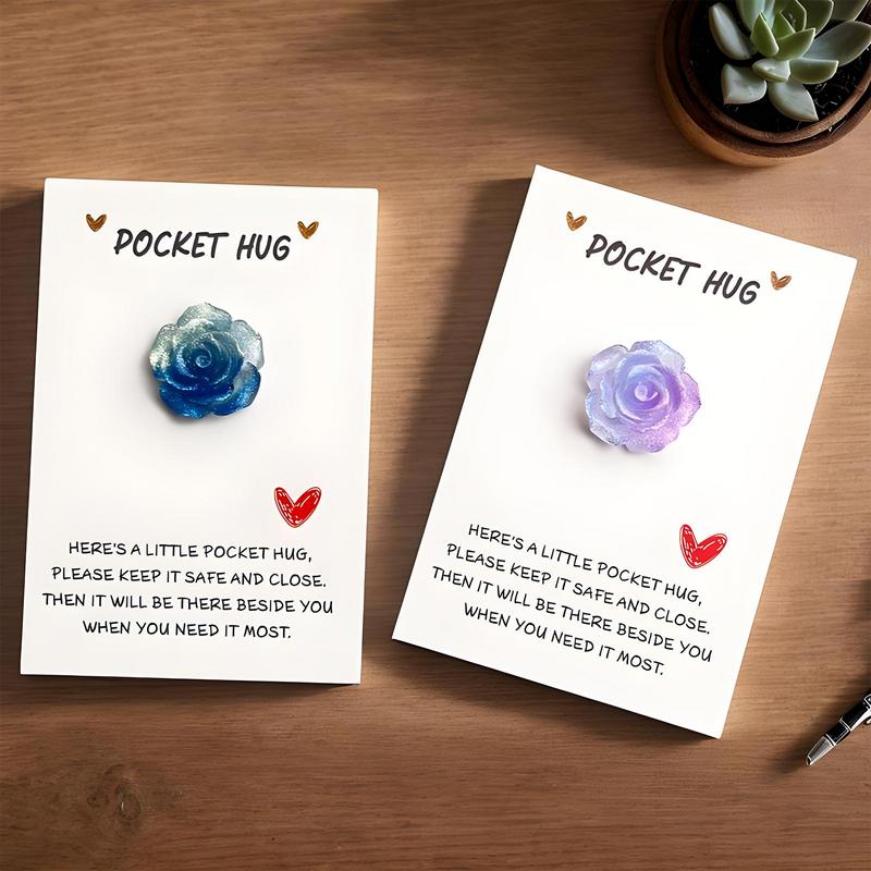 Pocket Hug Cards Sentimental Flower Hug Card Romantic 6X Positive Relationship Message For Boyfriend Girlfriend Valentines