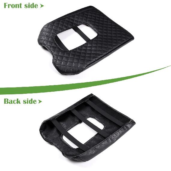 LLKUANG Car Center Console Armrest Cover Pad Fit for Toyota Tundra 2007-2021 Waterproof Leather Seat Armrest Box Cushion Pad Protector (Black)