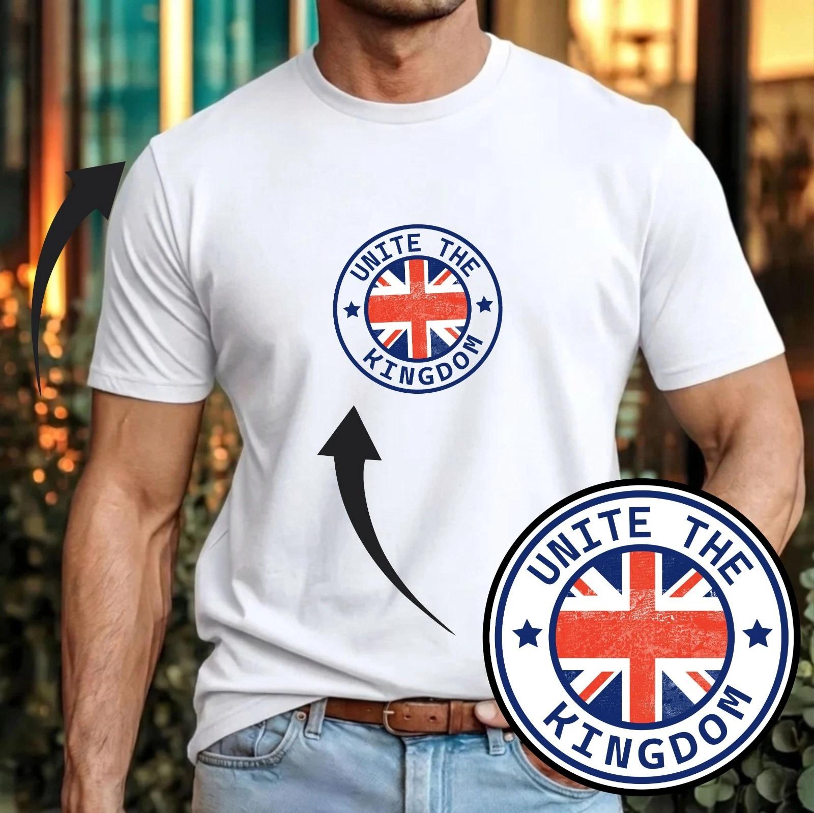 Unite The Kingdom T-T-Shirt Centre Chest UK Flag British Patriotic Gift Tee Top 2XL