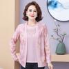 2PCS Knitted Tops Set Women Thin Knitted Cardigan Printed Short Sleeve Knitted T-Shirt Plus Size Open-front Knitted Jacket T-Shirt Outfits