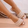 Summer New Style Square-headed Open-toe Comfortable and Fashionable Slippers, Suitable for Women's Outdoor Beach Wear