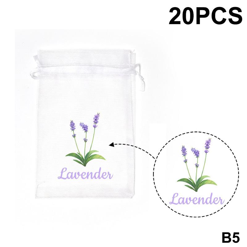 20 Stück Lavendelmuster Kordelzug Netzbeutel Getrocknete Blumen Kräuter Gewürze Aufbewahrungsbeutel Geruchsbeseitigend Atmungsaktiv Duftbeutel