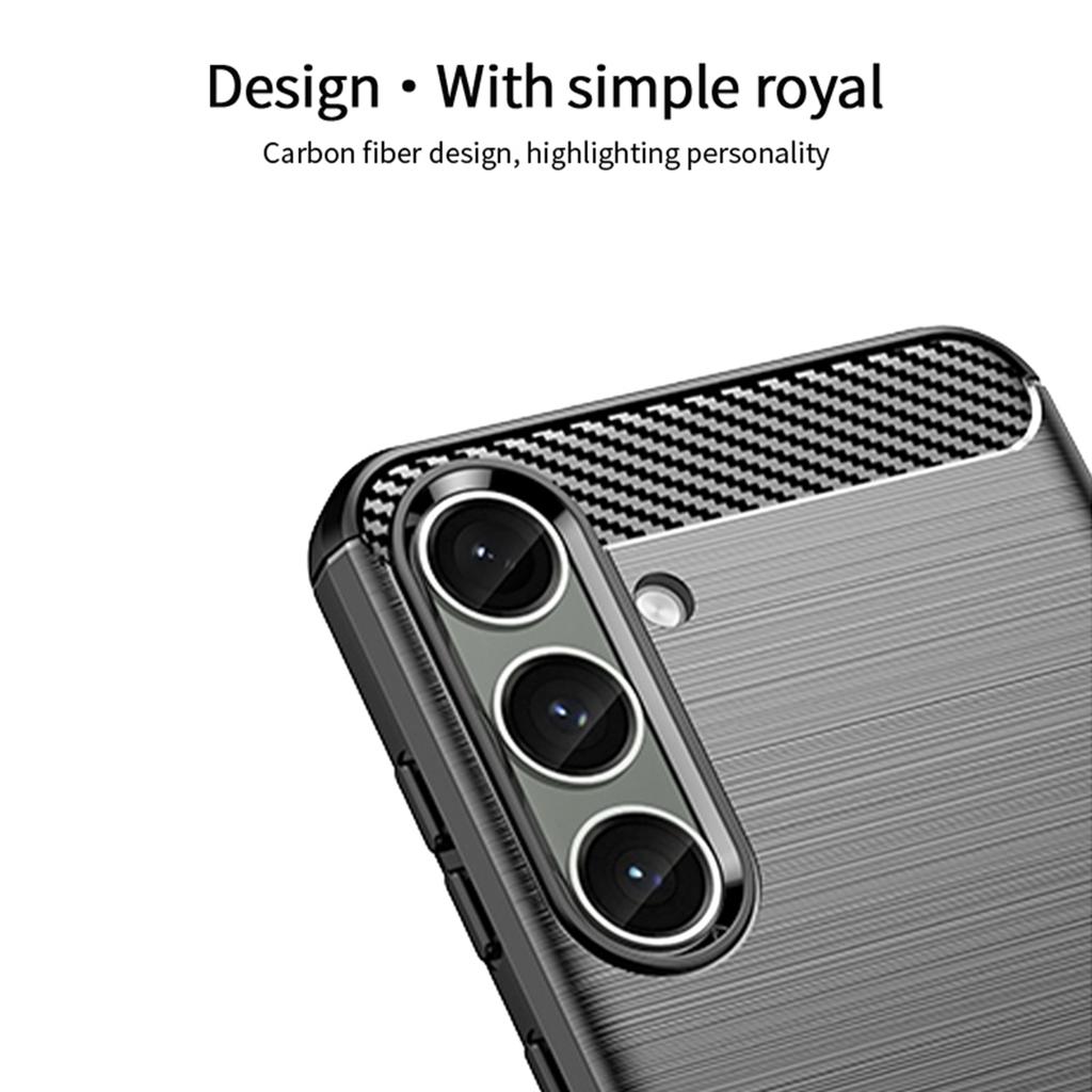 MOFI JK TPU Series-1 For Samsung Galaxy S24+ Slim-Fit TPU Case Carbon Fiber Texture Phone Cover