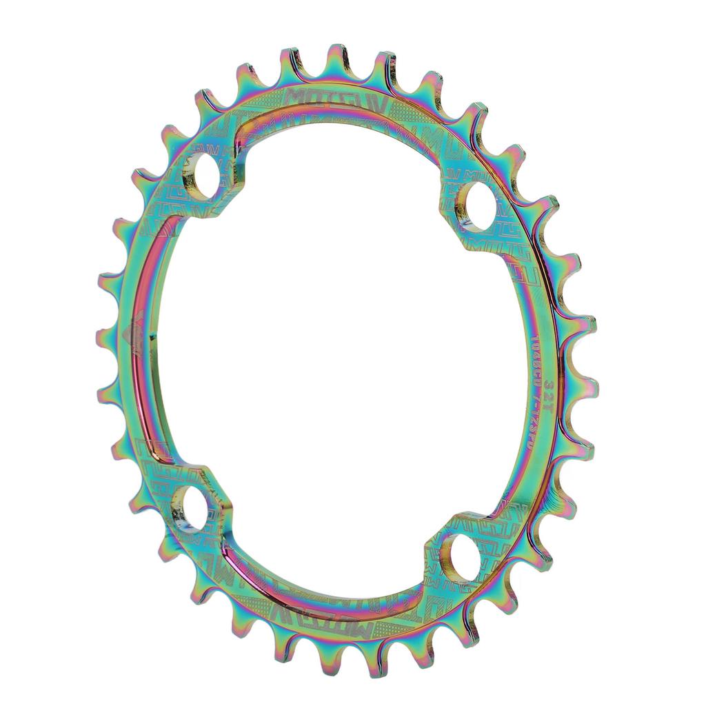 Bike Chainring 104BCD 32T Round Aluminum Alloy Positive Negative Tooth Disc for Mountain Bikes