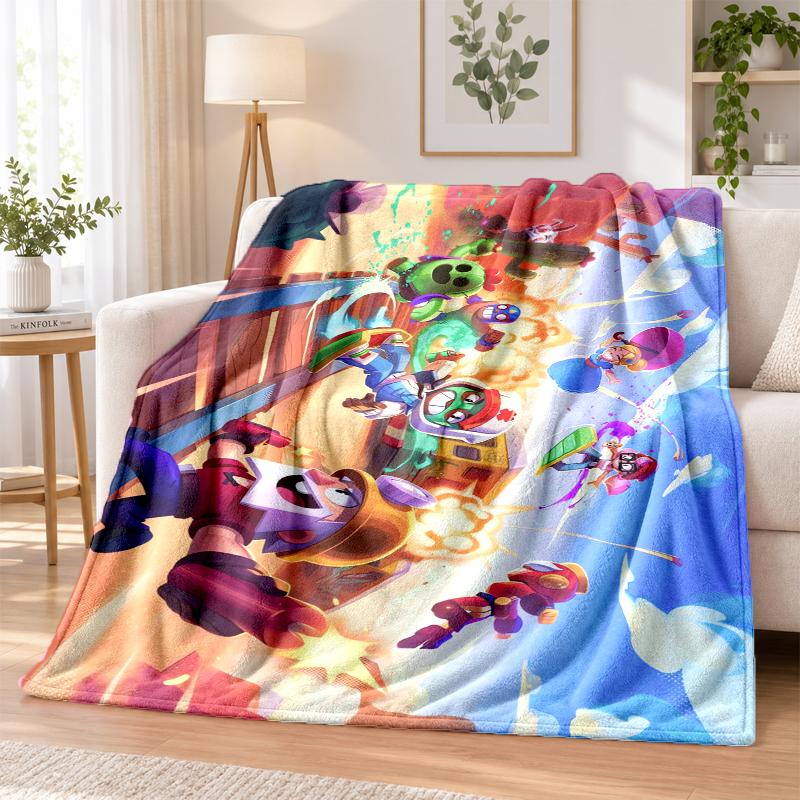 Brawl Stars Flannel Throw Blanket Soft Warm Cozy For Sofa Bed Indoor Home Bedroom Use
