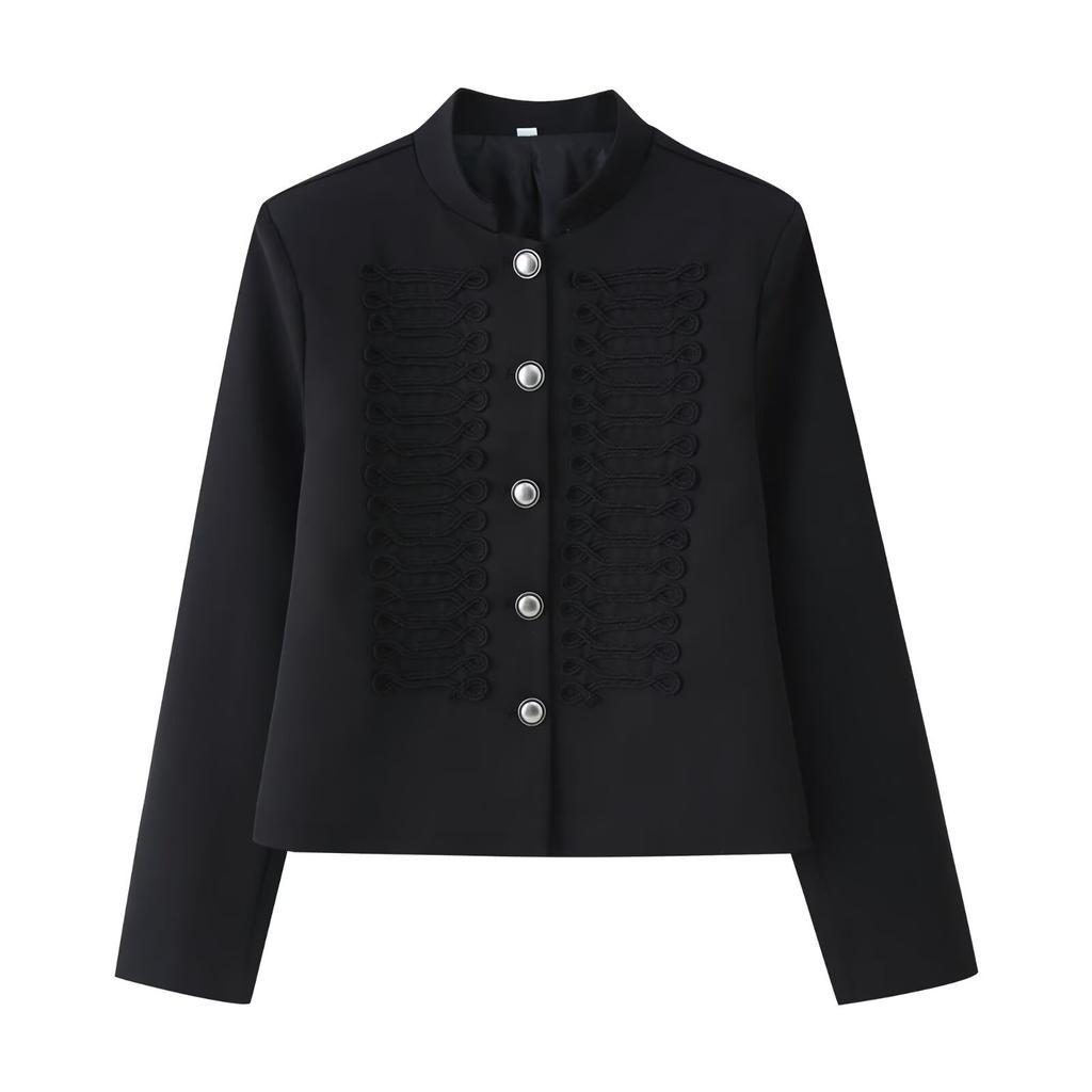 Cross-border wholesale spring new products women's fashion single-breasted stand-up collar European and American style short jacket
