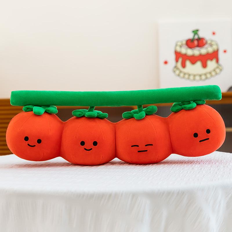 Mushroom Tomato Doll Super Green Onion Super Plant Series Tomato Plush Toy Doll Throw Pillow Gift
