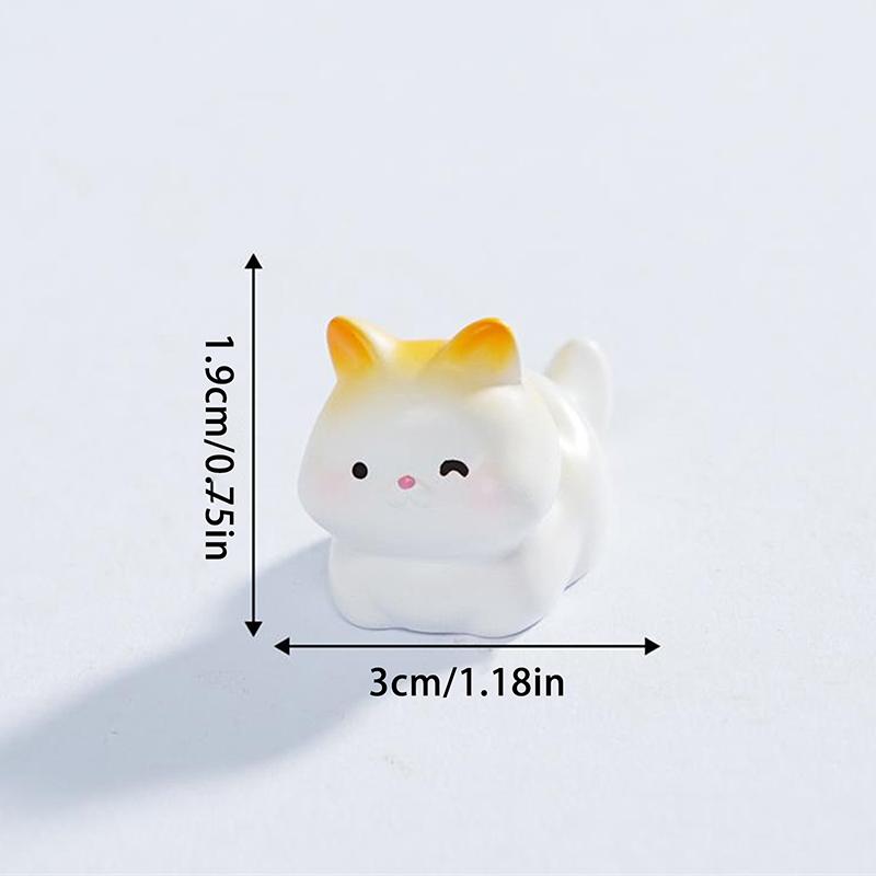 5Pcs/Bag Cute Kitten Cat Doll Car Resin Ornaments Micro Landscape Ornaments Desktop Home Decoration Dollhouse Toy Accessory Gift