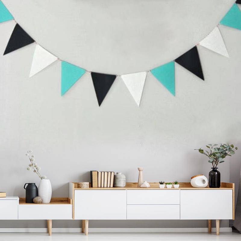 Felt Triangle Birthday Flags for Kids' Room & Party Decoration