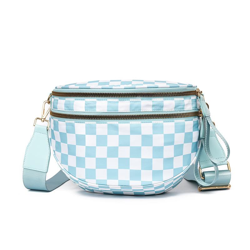 Single Shoulder Bag for Women, Casual, Fashionable, Versatile, Large Capacity Shell Bag, Waterproof Bag, Checkered Crossbody Bag