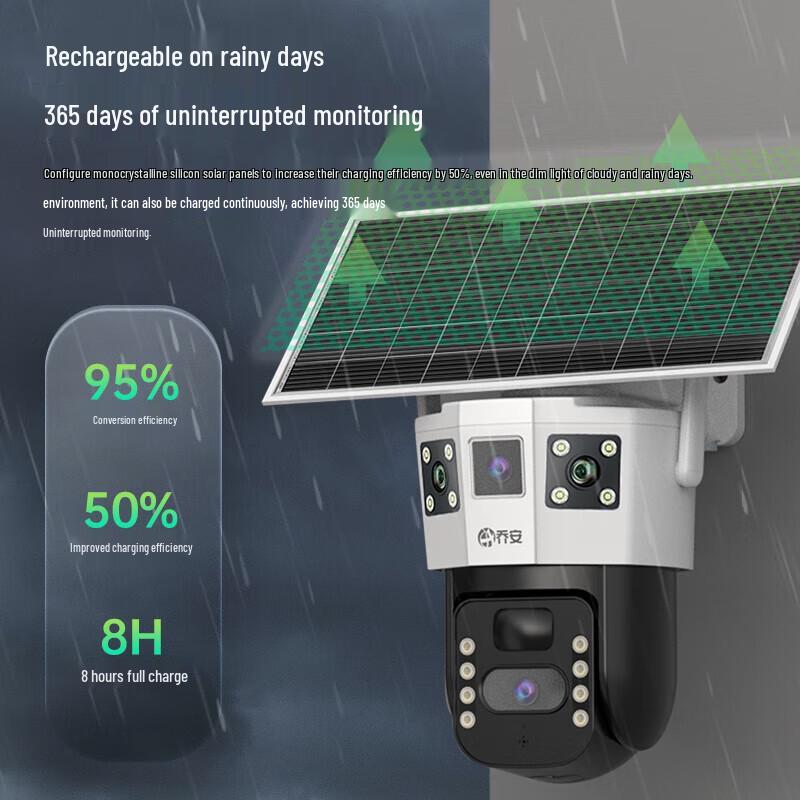 JOOAN KI-Kamera für den Außenbereich, 360° PTZ, mit zwei Objektiven, CN-Stecker (Adapter enthalten)