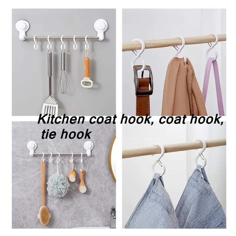 8pcs S Shaped Hook Hanger Hanging Hooks For Kitchen Hanger Railing Hooks Closet Hook Coat Hat Tie Hanging Storage Organizer Hook