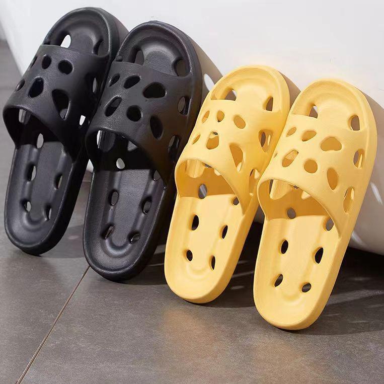 Hollow Out Solid Color Women's Slippers - Wear-Resistant, All-Season Bathroom & Home Footwear