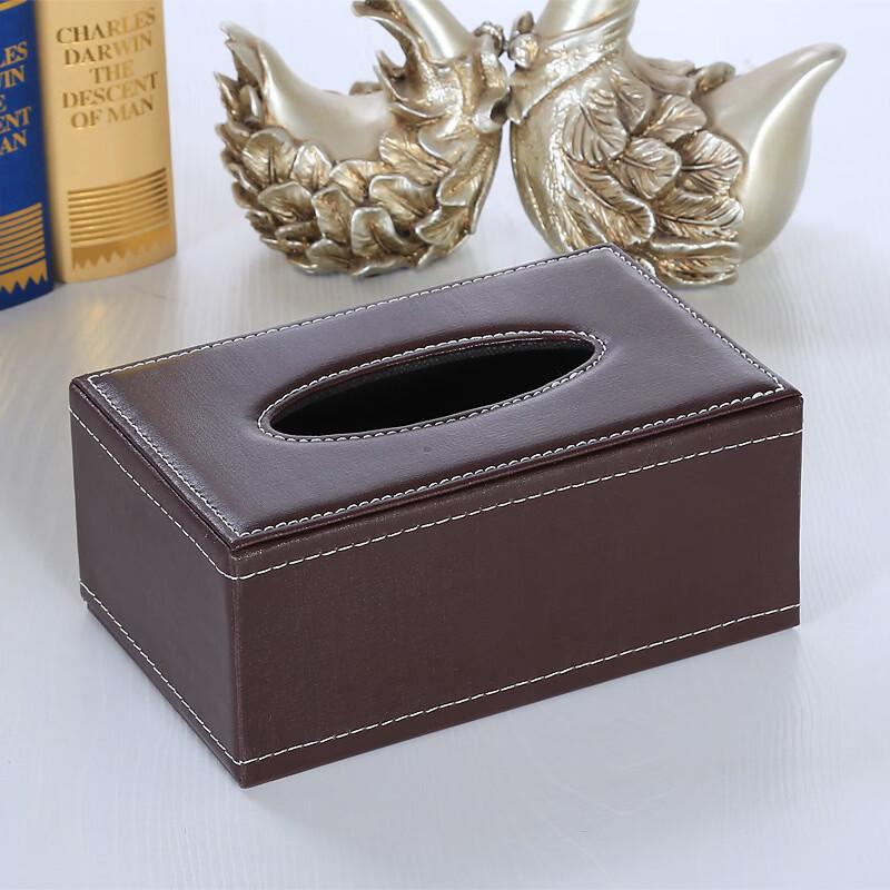 Faux Leather Desktop Tissue & Remote Holder