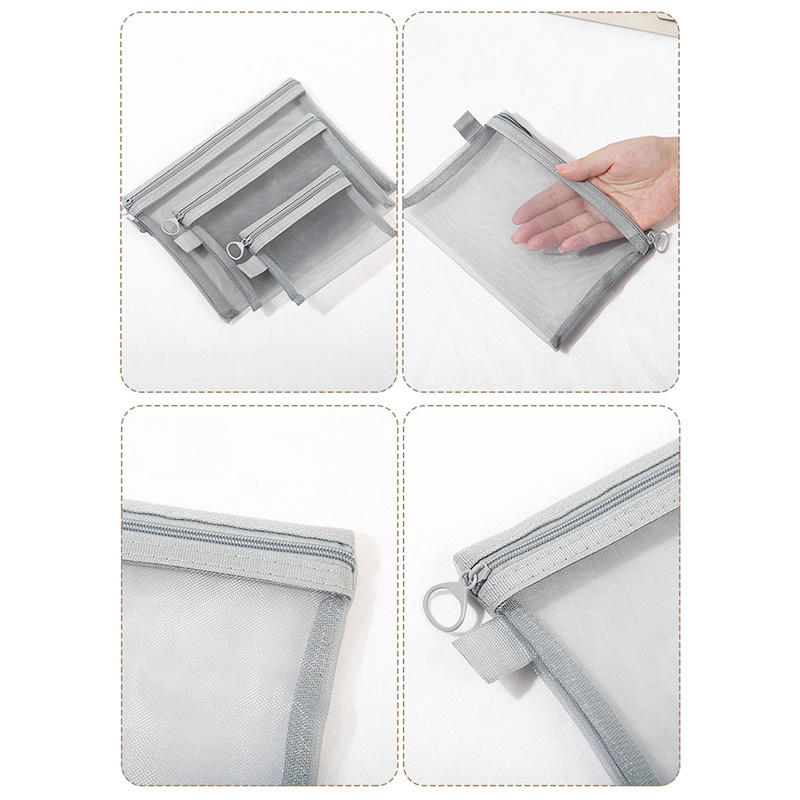 1pcs Transparent Mesh Zipper Cosmetic Bag Women Necessary Organizer Fashion Small Large Black Toiletry Bags Makeup Pouch Case