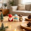 Cute Holiday Desk Ornaments Christmas Vinyl Figurines, Santa Claus Snowman Reindeer Mini Statue, Landscape Miniatures Small Desktop Cake Topper Decor,