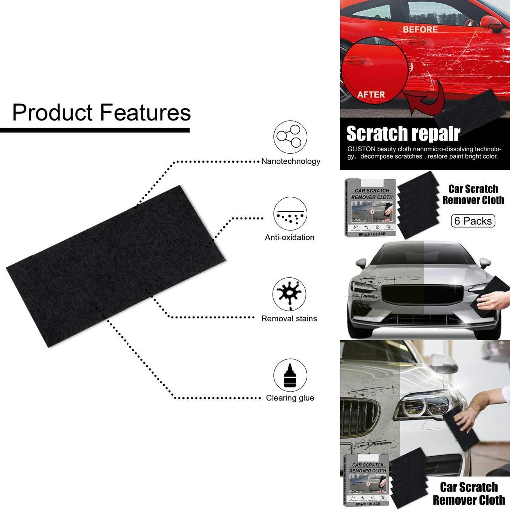 Nano Shine Car Scratch Cloth Scratch Stain Cleaning Care 6 Pack Box