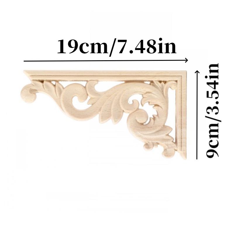 

Угловая резная деревянная накладка аппликация рамка мебельное ремесло декоративная неокрашенная 19cm/7.48in