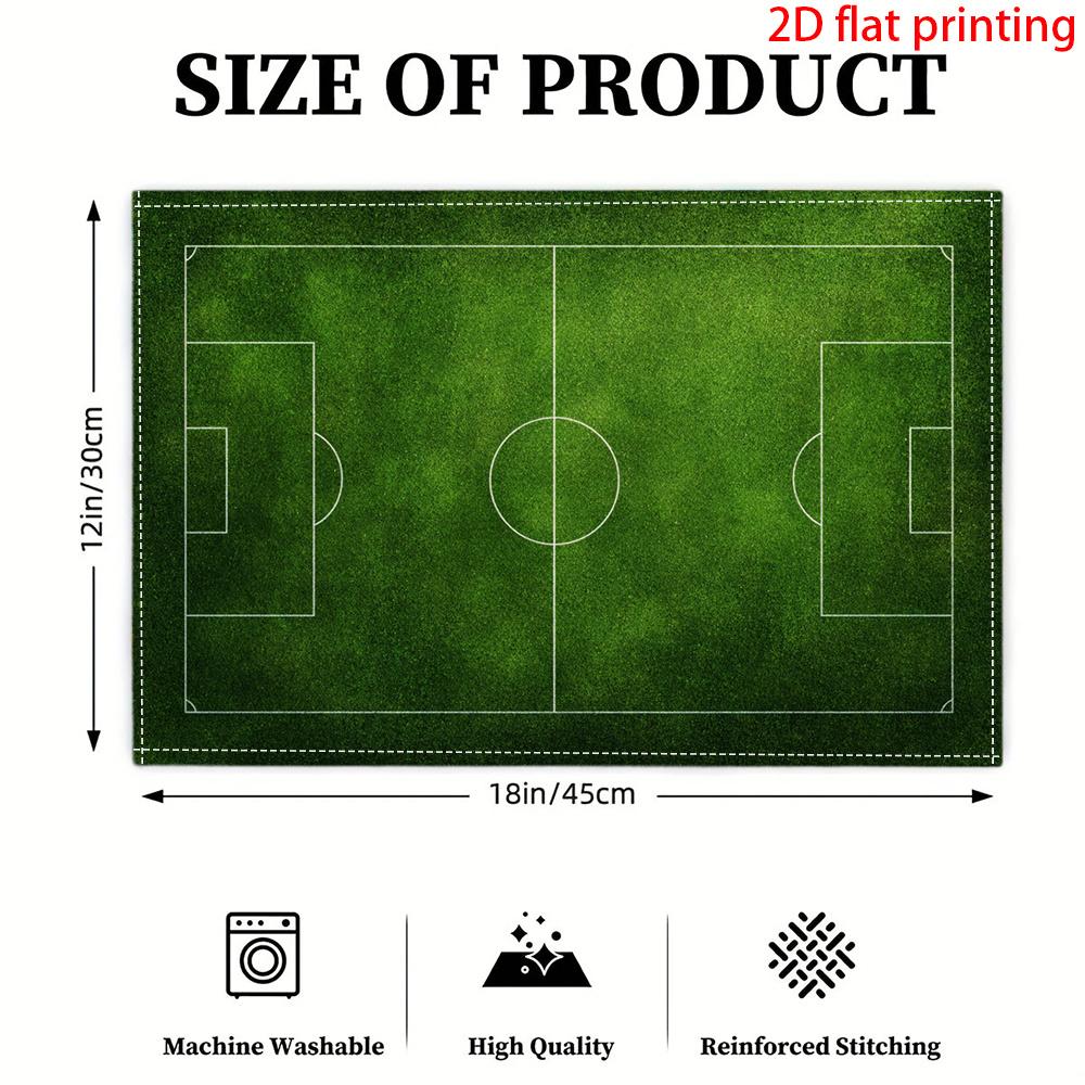 Soccer Football Field Heat Resistant Washable Table Placemats Kitchen Dining Decor 4 Piece Set
