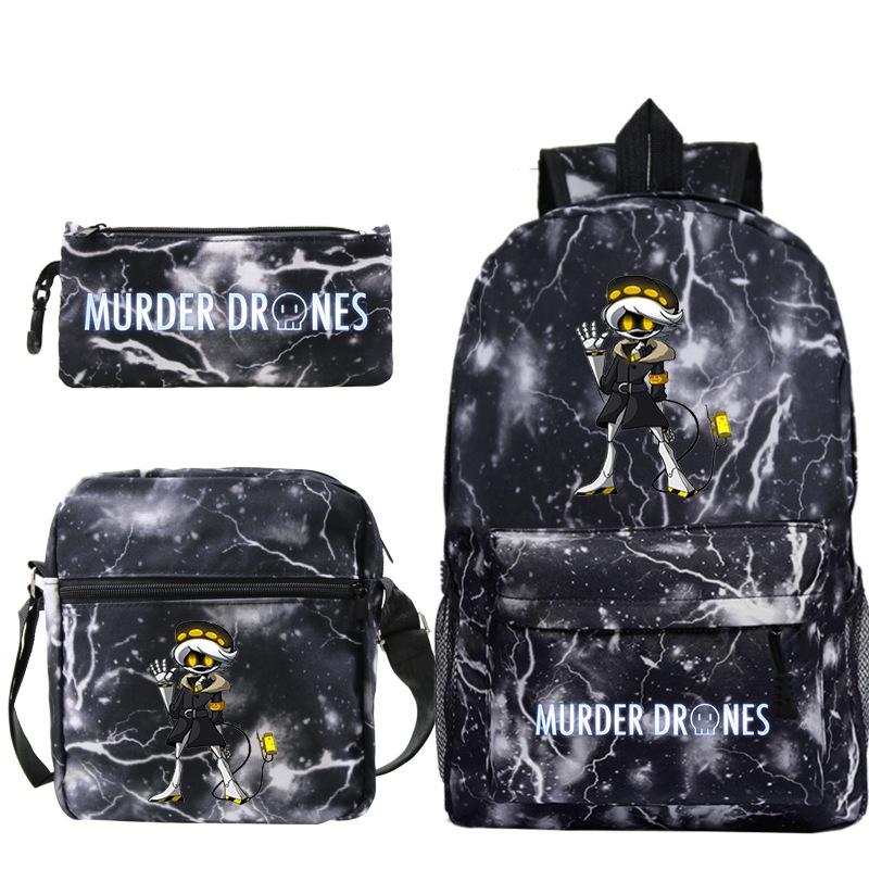 Murder Anime Peripheral Printed Children's School Bag Set Cross-border Leisure Student Backpack Three-piece Set