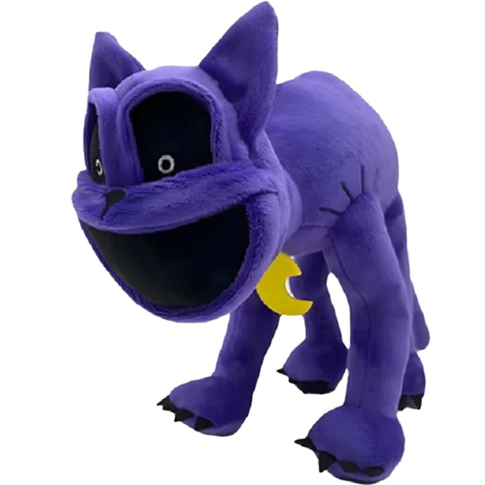 Peluche Gatto Viola Sorridente da 30 cm Morbido Peluche Bambola Gatto Carino Decorazione Regalo di Compleanno Per Bambini