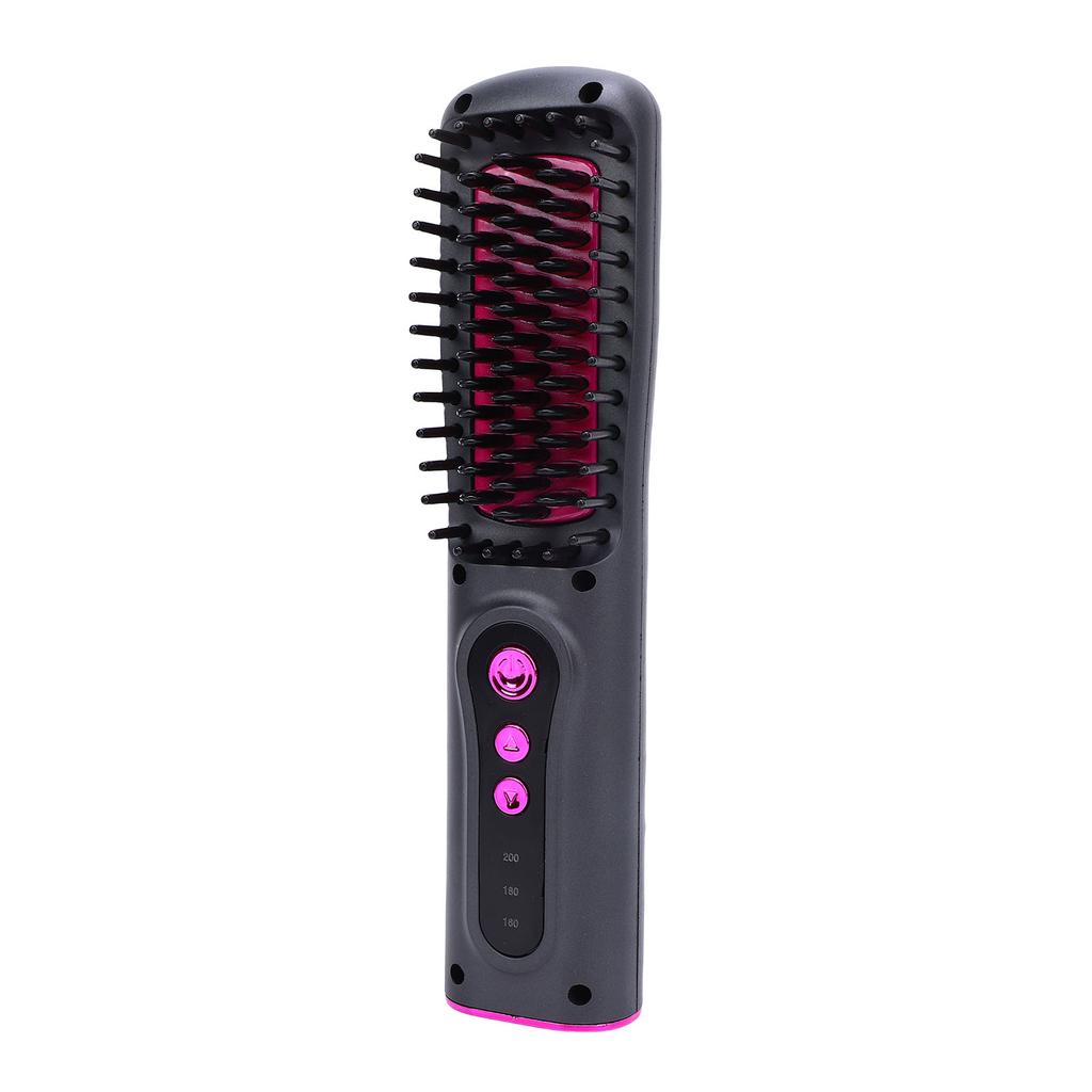 Cordless Hair Straightener Brush Hot Brush Hair Straightener Curler USB Rechargeable for All Hair Type