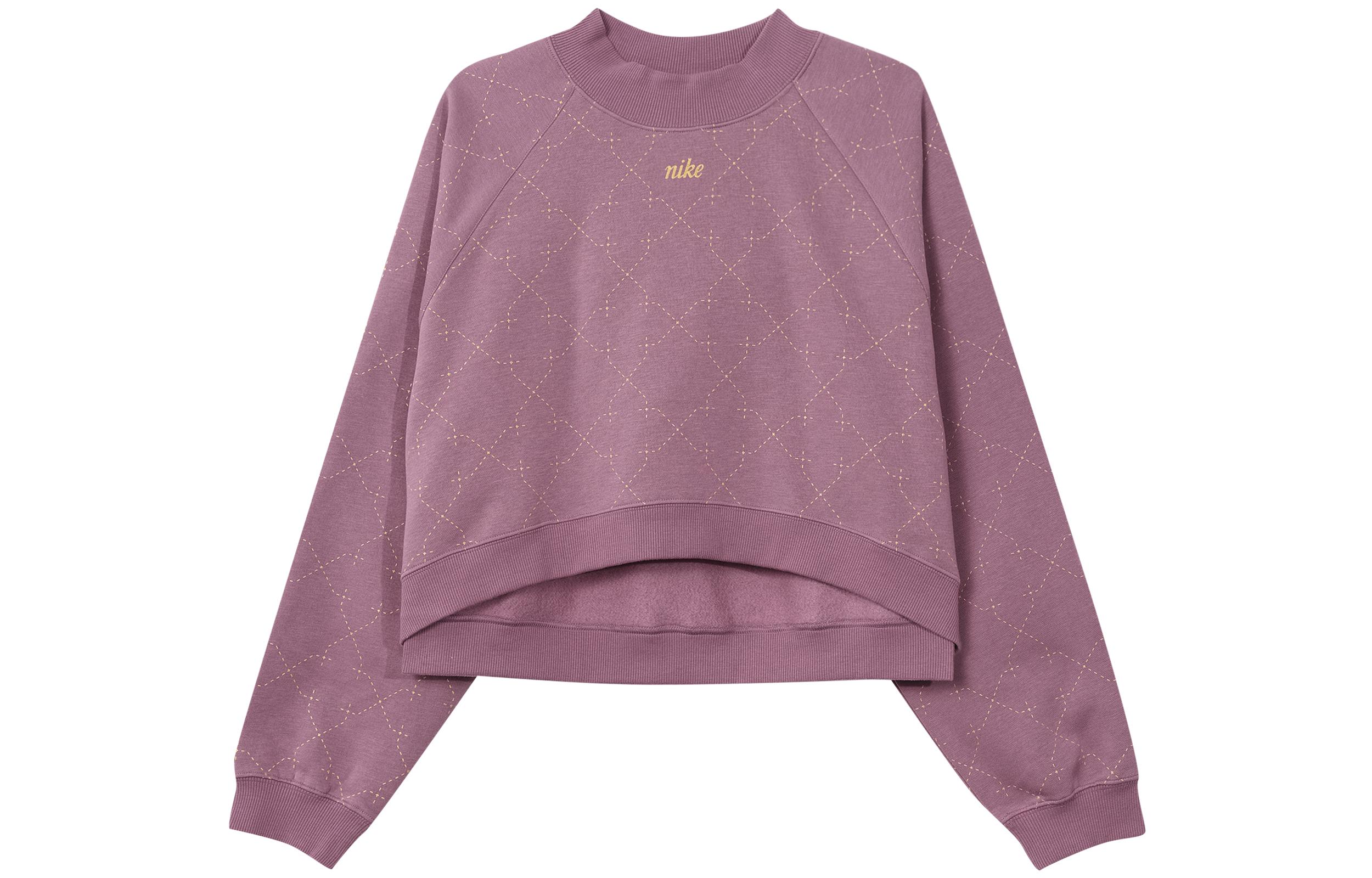 

Nike Athleisure Fleece Lined Short Crew Neck Cropped Sweatshirt Winter Women s Fuchsia DM7281-507 M