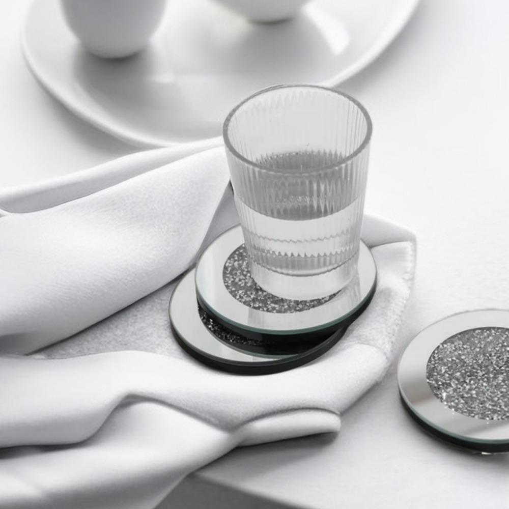 Glänzender zerknitterter Tassenuntersetzer Wärmeisolierender Teeuntersetzer Glasmatte Kaffeetassenuntersetzer Küche