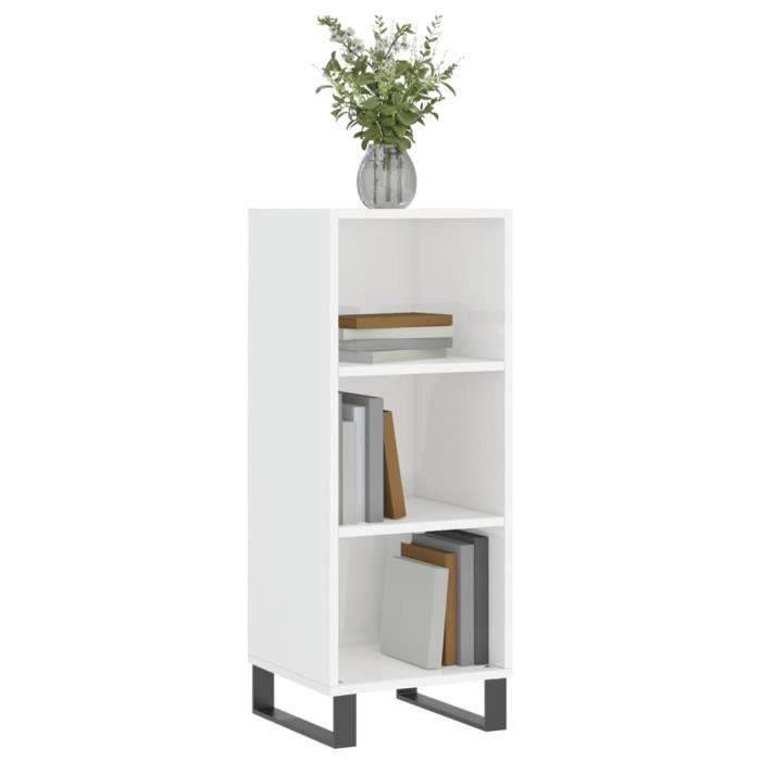 VidaXL Buffet blanc brillant 34,5x32,5x90 cm bois d'ingénierie 828758