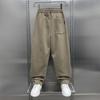 2025 Spring/Autumn Men's Trendy Korean Scimitar Pants: Loose Straight-Leg Patchwork Streetwear Sweatpants