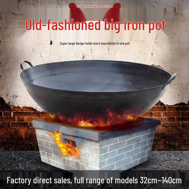 ChefQi 80cm Wok s kamenným povrchem a dvěma rukojeťmi