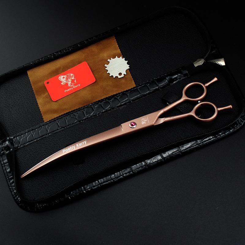 9-inch Angled Curved Grooming Scissors for Pets with Bag