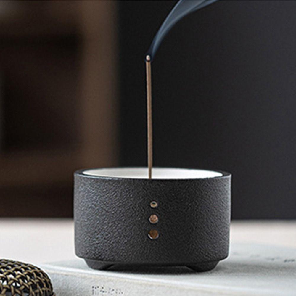 Retro Line Incense Burner Ceramics Aromatherapy Holder Antique Style Incense Censer Camping Garden