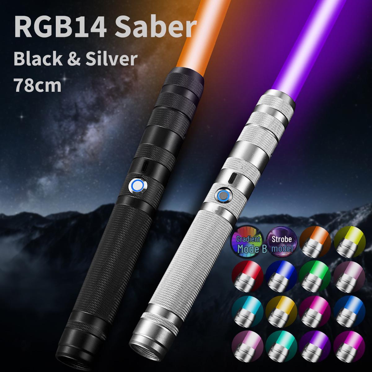 

Игрушечный RGB световой меч Звездные войны - Металлический лазерный меч начального уровня, Перезаряжаемый, 7-14 цветов