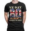 Leisure Ve Day 80th Anniversary 2025 WWII Fire T-Shirt Men Crew Neck 100% Cotton T Shirts UK Flag Short Sleeve Tee Adult Clothes