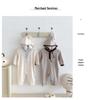 Baby Boy Autumn Rib Knit Long Sleeve Romper - Solid Color Newborn Onesie