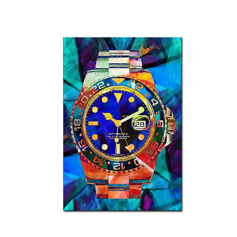 

Часы для мужчин, модные настенные художественные картины на холсте, граффити, постеры и принты, настенные картины, современные произведения искусства для офиса, декора для дома и комнаты 21X30 cm No Frame