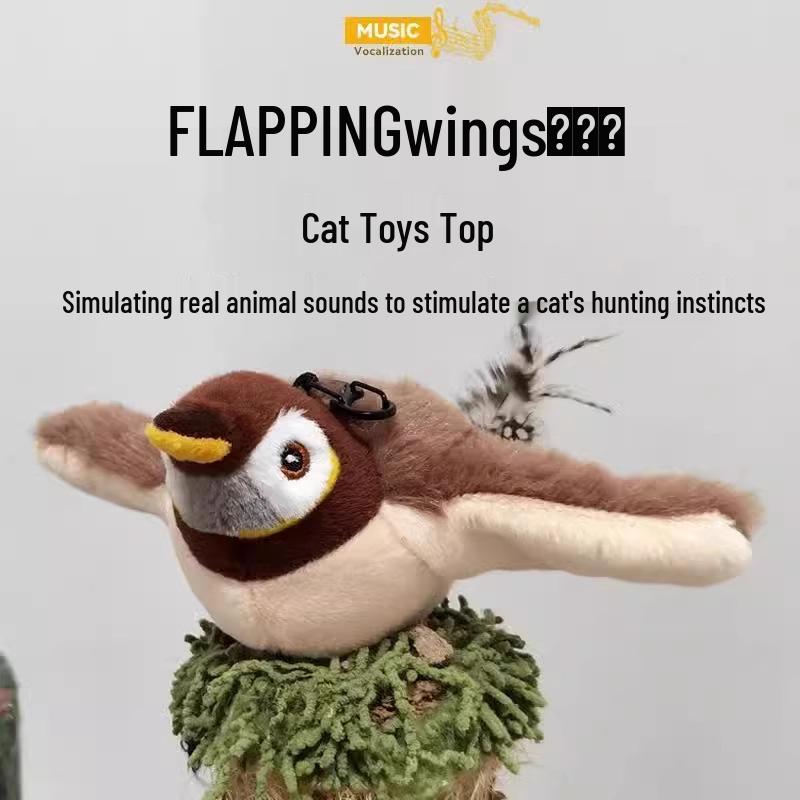 Electric Shaking Sparrow: Self-Amusement Cat Toy Simulation for Pet Entertainment