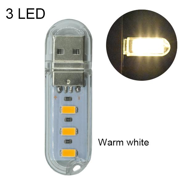 

1.5 Вт Мини 3 светодиода Книжный светильник Портативный SMD 5730 USB Лампа для чтения DC5V Кемпинговый настольный ночник для портативного компьютера Power Bank