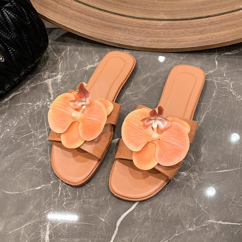 Women Leisure Beach Flip-flops Spring Summer Square Head Open Toe Butterfly Sandals Outdoor Casual Fashion Slippers Plus Size 42