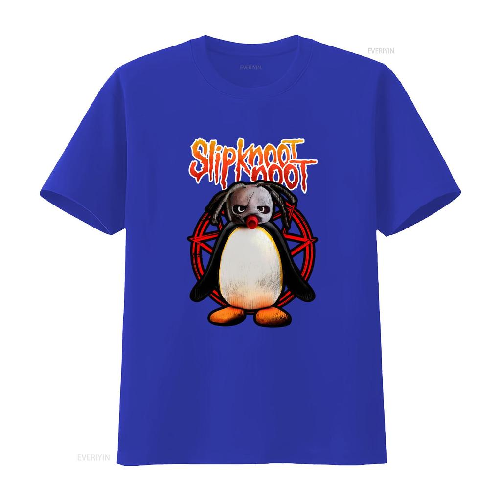 Slipknoot Noot Pingu Mens T Shirt Novelty Round Collar with Design vintage Washed fashion Casual designer clothes streetwear