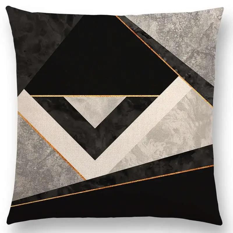 New Colorful Blocks Layers Stripes Geometric Combination Gold Lines Gorgeous Prints Cushion Cover Throw Pillow Case