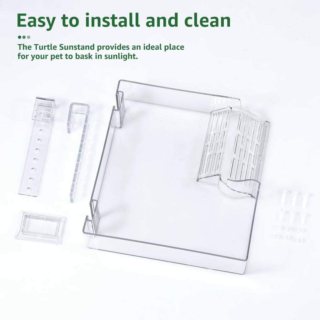 1Pcs Turtle Basking Platform Acrylic Transparent Hanging Floating Turtle Dock Height Adjustable Aquarium Turtle Tank Platform