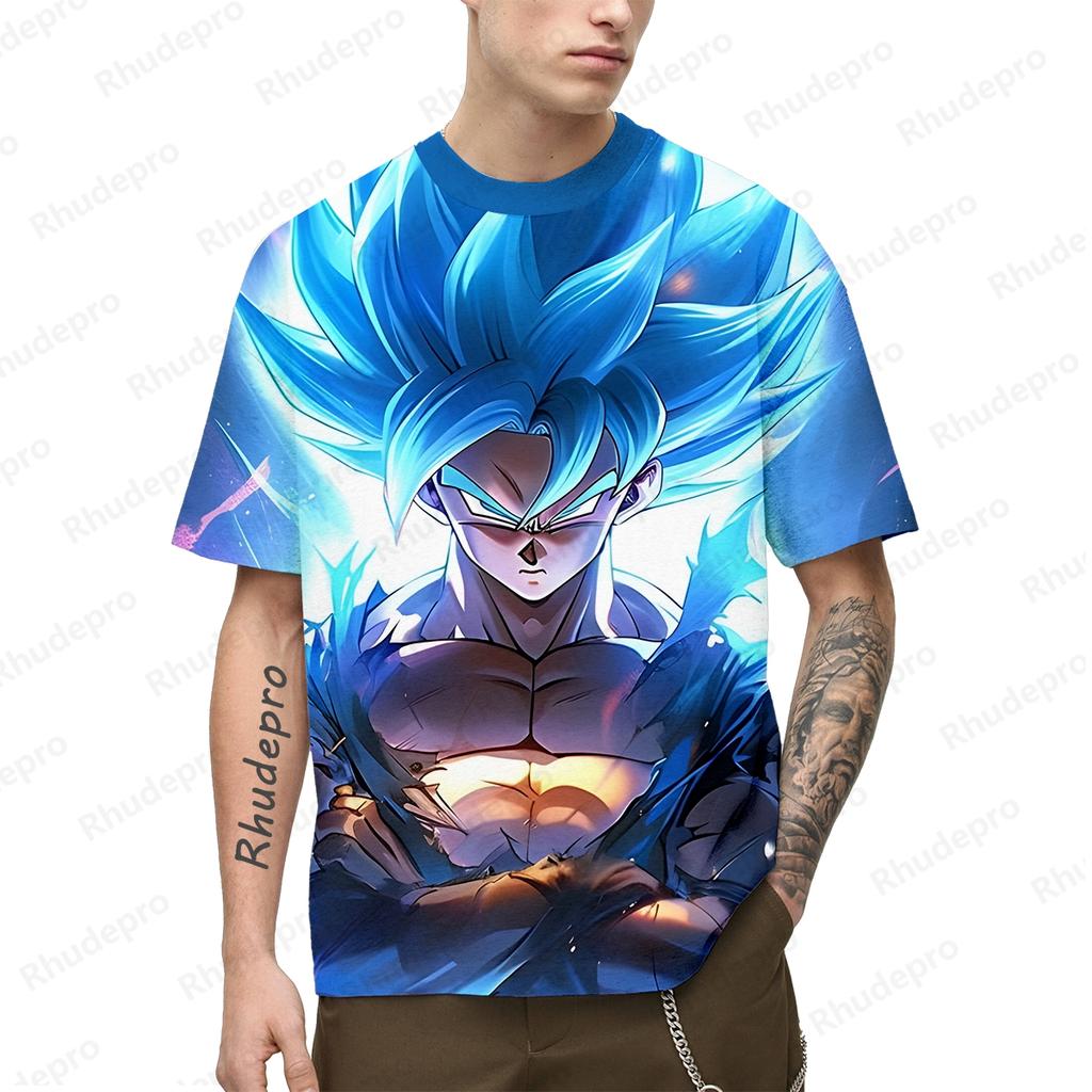 Japanese Anime Super Saiya T-shirt Men Y2k Goku Short Sleeve Children's Men's 100-5XL 2024 T-shirts Oversized Fashion Streetwear