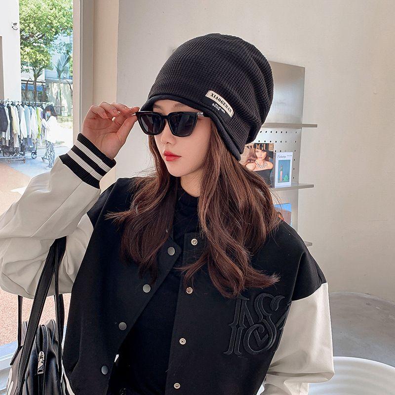 

Circumference Pile Heap Cap Children s 2025 New Arrival Confinement Cap Sleep Can Wear Fashionable Warm Ear Protection and Wind Protection Beanie Hat Black All yards
